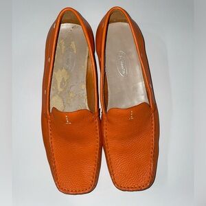 Talbots Orange Leather Loafers